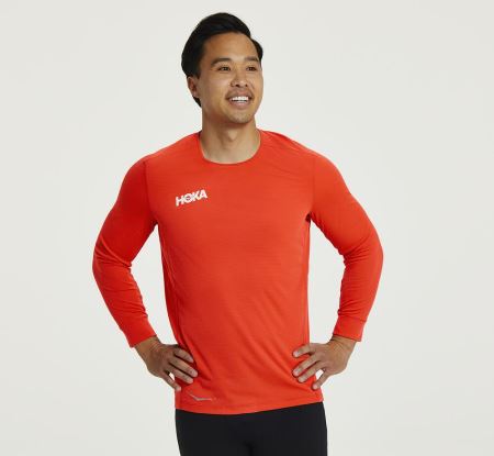 Hoka One One Performance 3/4 Sleeve - Top Homem Fiesta | PT-4JkQhcl